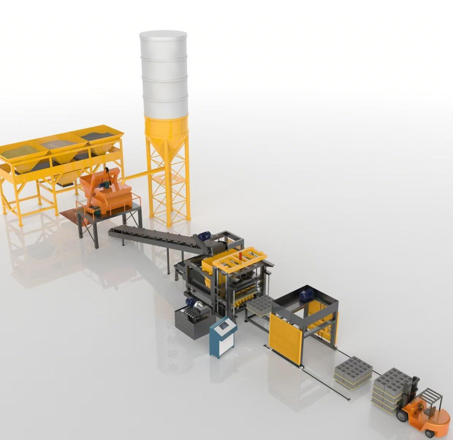 UNITE DE FABRICATION AUTOMATIQUE DES BRIQUES ET PAVETS